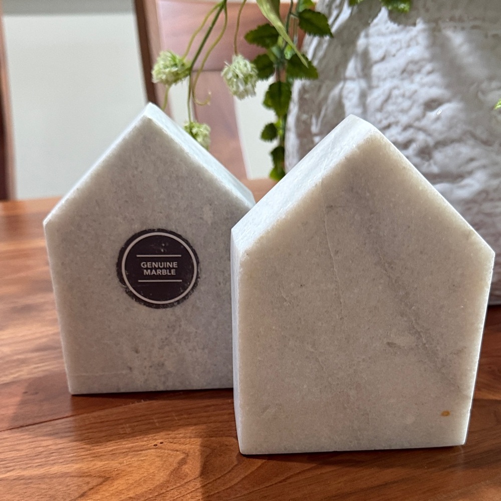 Threshold Genuine Marble House-Shaped Bookends